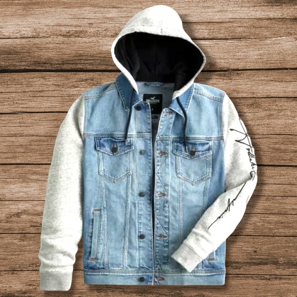 Hooded Denim Jean Jacket Xs 